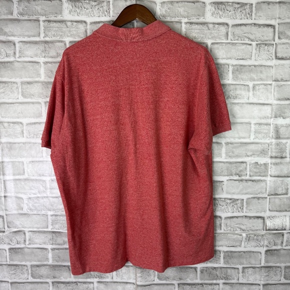 Lacoste Red Heathered Jacquard Cotton Collared Polo Shirt Mens 8 / US 3XL - Picture 4 of 7